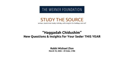 Haggadah Chidushim: New Questions & Insights for Your Seder THIS YEAR with Rabbi Mishael Zion