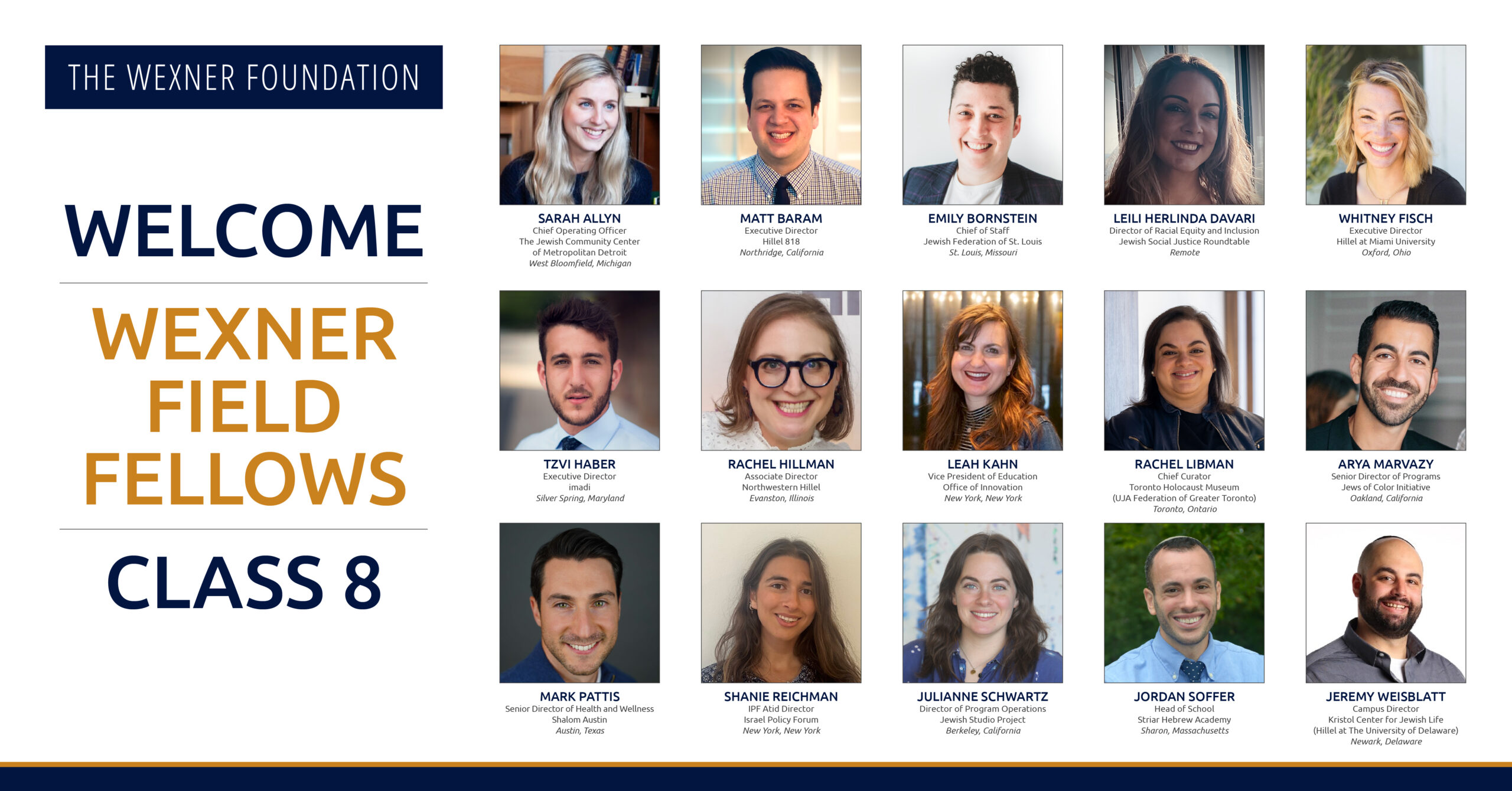 The Wexner Foundation Announces Class 8 of Field Fellows