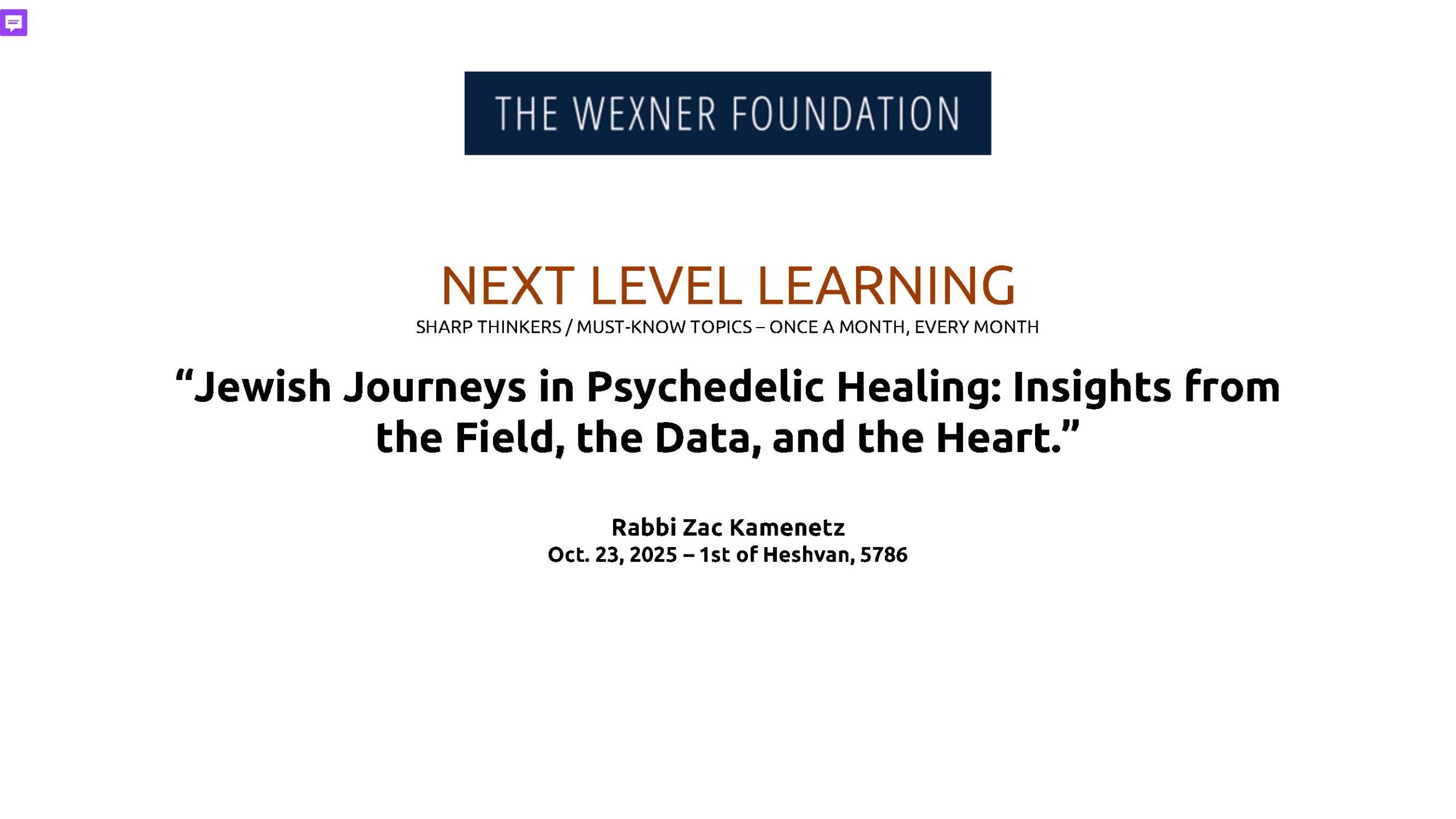 Next Level Learning: Jewish Journeys in Psychedelic Healing with Rabbi Zac Kamenetz