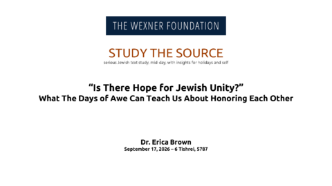 Is There Hope for Jewish Unity? What The Days of Awe Can Teach Us About Honoring Each Other with Dr. Erica Brown